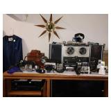 Living Room: Sony Reel to Reel, Kodak Cameras, Pentex & Others