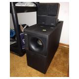 Living Room: Bose Woofer & Small Speakers