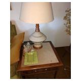 Living Room:  MCM Hanging Pole Lamp, MCM Side Table, Table Lamp