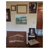 Basement Room Left:  Oil  Paintings, Start of a collage of Parthenon 