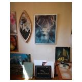 Basement Room Left:  Oil Paintings,  Mosaic Picture