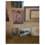 Basement Room Left:  Oil Paintings
