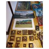 Basement Room Left:  Prints, Gold Squares (Varies Designs)