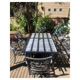 Outside: Iron Patio Table w/6 Chairs