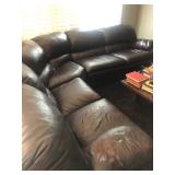 TV Room:  Leather Sectional Sofa