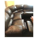 TV Room:  Leather Sectional Sofa