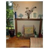 Living Room:  Vases, Plant, Needle Point Stretcher,  