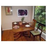 Kitchen Area:  Vintage Drop Leaf Table, Collectible China, Chairs, Pictures