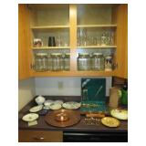Kitchen Area:  Copper Plate, Flatware, Dishes