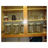 Kitchen Area:  Vintage Large Jars, Flatware, Other Stuff