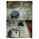 Garage:  Simon Omega Enlarger w/Lens, Aluminium Spacers, Box of Tinted Lens, 2 Half-Moon Thick glass