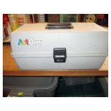 Garage:  In Grey Box-Crayons, Clay, Pencils, Pens, Brushes, Stamp pads, Glue Sticks, Other Stuff