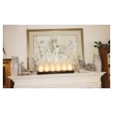 Living Room:  Living Room,  Painting by Jurgen Gorg, Electric Candle Lamps