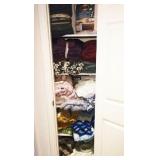 Upstairs Hall Closet Left:  Towels, Sheets, Blankets, Other Stuff