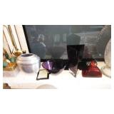 Living Room:  Purple Vases, Silver Color Vase, Etc.