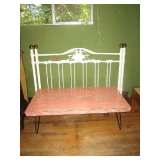 White Iron bed  brass tops