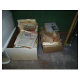 Boxes of envelopes with canceled stamps.  