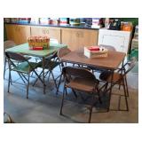 2 card tables w/4 chairs each 