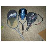 Squash or Racquet ball racquets--Prince--Wilson--Dunlop