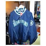 Seattle Mariners Majestic Heavy Baseball Dugout Jacket Coat Fleece Lined Large