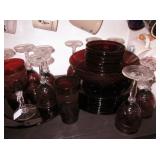 Avon vintage ruby red set