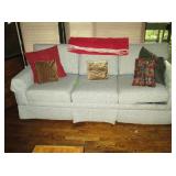 Couch hide-a-bed w/Sealy Poster Mattress--Throw pillows--Blanket