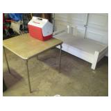 Garage---Childs bed--Card table--Cooler