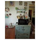Kitchen---Green cabinet--Microwave