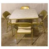 Vintage "Goldish" Card Table and Chairs
