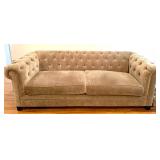 Grey Tufted Velvet Sofa 