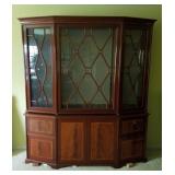 Lg Atq Walnut Inlaid Cabinet