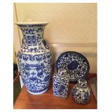 Blue and White Asian Style Pottery Blue and White Asian Style Pottery