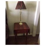 Cherry Table and Lamp