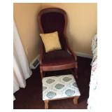 Victorian Parlor Rocker and Footstool Victorian Parlor Rocker and Footstool