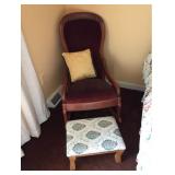 Victorian Parlor Rocker and Footstool