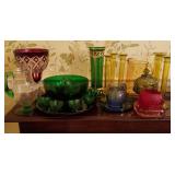 Vtg Colored Glass Vtg Colored Glass