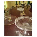 Vtg Glass and Candelabra Vtg Glass and Candelabra