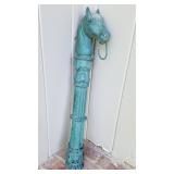 Vtg Metal Horse Post