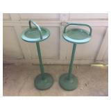 Vtg Metal Standing Ashtrays Vtg Metal Standing Ashtrays