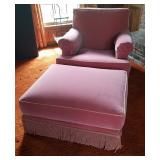 Vtg Pink Chair and Ottoman Vtg Pink Chair and Ottoman