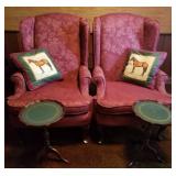 Wingback Chairs, Leather Tables