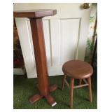 Wood Stool and Pedestal