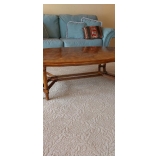 Wood Coffee Table, Cloth Couch