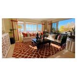 Rugs, sofa, living room set, cabinet, tv
