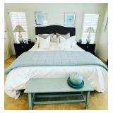 bed, nightstands