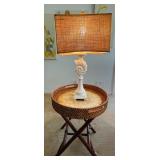 end table, lamp