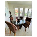 Round glass kitchen table and chairs
