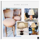French country barstools, lamps