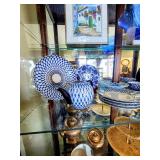 Cobalt Net Tea setting by Lomonosov