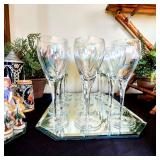 Iridescent wine glasses for 10